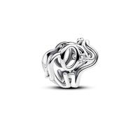 Pandora Moments Charm Raupe, Sterlingsilber. mit schwarzem Kristall, rosa und dunkelrosa Emaille