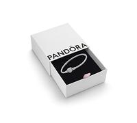 Pandora Moments Damen-Armband aus Sterlingsilber mit funkelndem Herz-Verschluss aus Zirkonia, 17, Silber, Zirkonia