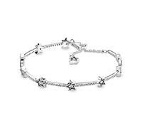 PANDORA Moments Damen-Armband aus Sterlingsilber mit himmlischen Sternen, 20, Sterling-Silber, Zirkonia