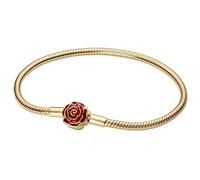 Pandora 564019C01-21 - Disney die Schöne und das Biest magische Rose Schlangen-Gliederarmband - Vergoldung - Emaille - 21 cm