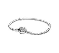 PANDORA Moments Disney Micky Maus Schlangen-Gliederarmband mit Herzverschluss aus Sterling Silber/Größe: 16cm