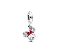PANDORA Moments Disney Minnie Maus Silhouette Charm-Anhänger aus Sterling Silber mit Zirkonia, Kompatibel Moments Armbänder, 793533C01