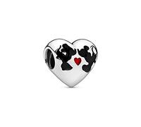 PANDORA Moments Disney, Minnie Mouse & Mickey Mouse Kiss Charm Sterling-Silber 8 x 11 x 11,5 mm (T/H/B)