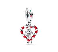 Pandora Schmuck 792822C01 Charm-Anhänger Zuckerstangen-Herz Weihnachten