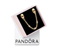 PANDORA Moments Drei Klare Steine Komfortkette aus Sterling Silber mit vergoldeter Metalllegierung und Zirkonia, Kompatibel Moments Armbänder, 763515C01-05