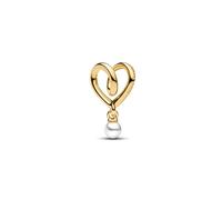 Pandora 764138C01 - Eingehülltes Herz Charm - Gelbgold Vergoldung - Lacquered artificial pearl