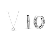 Pandora Moments Familie Für Immer Verschlungener Anhänger Halskette mit Karabiner-Verschluss aus Sterling-Silber, Kompatibel Moments Armbänder, Größe: 60cm