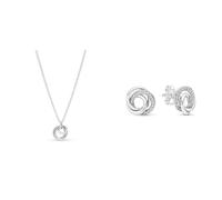 PANDORA Moments Familie Für Immer Verschlungener Anhänger Halskette & Ohrstecker Always Together Silber mit Zirkonia 291076C01