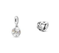 PANDORA Moments Familienbaum Silber 791728CZ Love You Mum“ Unendlichkeits-Herz Charm Sterling-Silber 9,4 x 11,4 x 12,6 mm (T/H/B)