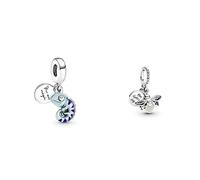 Pandora Moments Farbwechselndes Chamäleon Charm-Anhänger aus Sterling-Silber, Kompatibel Moments Armbänder, 791676C01 & Charm Anhänger Silber Glow in the Dark- Glühwürmchen 799352C01
