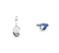 PANDORA Moments Farbwechselndes Chamäleon Charm-Anhänger & Moments Metallic-Blaues Gecko Charm aus Sterling Silber, Kompatibel Moments Armbändern, 792701C01