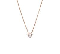 Pandora Timeless - Kette mit Anhänger - funkelndes Herz Collier - Silber - Roségold - 388425C01-45 - 45 cm - Zirkonia