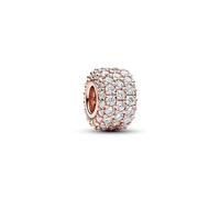 Pandora 782820C01 - Funkelndes Dreireihiges Pavé-Charm - Roségold Vergoldung - Zirkonia