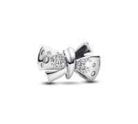PANDORA Moments Funkelndes Schleifen Charm aus Sterling Silber mit Zirkonia, Kompatibel Moments Armbänder, 793442C01