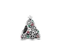 PANDORA Moments Glitzernder Weihnachtsbaum Charm aus Sterling Silber mit Kristallen und Zirkonia Steinchen - Kompatibel Moments Armbänder - 799226C01