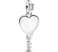 PANDORA Moments Gravierbarer Herz Schlüssel Anhänger mit Zirkonia, Kompatibel ME und Moments, 394353C01