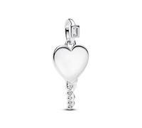Pandora Charm - Gravierbarer Herz Schlüssel Anhänger - 394353C01 silber
