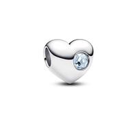 PANDORA Moments Gravierbares Weißer Stein Herz-Charm aus Sterling Silber mit künstlicher Perle, Kompatibel Moments, 794161C06