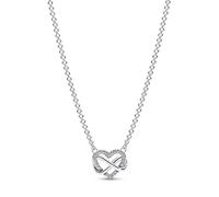 Pandora Moments Halskette Ewigkeitsherz, 14-karätig vergoldet, mit klarem Cubic Zirkonia
