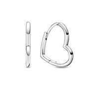 PANDORA Moments handveredelte, asymmetrische Herzen Ohrringe aus Sterling-Silber - herzförmigen Ohrringe in einem minimalistischen Style