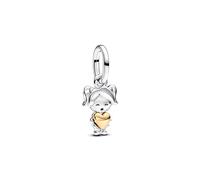 PANDORA Moments Happy Girl Charm-Anhänger aus Sterling Silber mit vergoldeter Metalllegierung, Kompatibel Moments und ME Armbänder, 763601C00