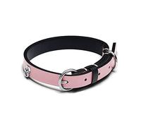 Pandora Moments Haustierhalsband in der Farbe Rosa aus lederfreiem Stoff mit Herzförmiger Zierniete aus Edelstahl in der Größe M, 28-36cm, 312262C02-M