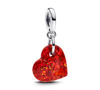 PANDORA Moments Herz-Anhänger mit rotem Opal, Sterling-Silber - 793348C01