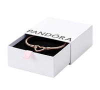 PANDORA Moments Herzverschluss Schlangen-Gliederarmband aus 14 Karat rosévergoldeter Metalllegierung - kompatibel Moments Armbänder - Größe: 20cm