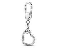 Pandora Sterling silver bag charm holder with small Pandora heart O pendant 392238C00