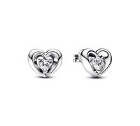 Pandora Moments-Kollektion Ohrstecker strahlendes Herz, Sterlingsilber