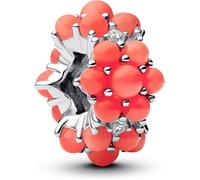 PANDORA Moments Korallenrotes Ozean Charm aus Sterling Silber mit Zirkonia, Kompatibel Moments Anhänger, 793897C01