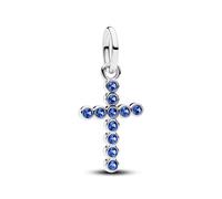 Pandora 794063C01 - Kreuz Charm-Anhänger - Sterling Silber - Kristall Blau