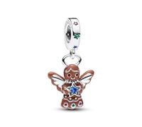 Pandora 794247C01 - Lebkuchen-Engel Charm - Sterling Silber - Emaille Steinmix Braun