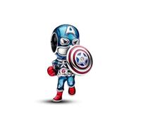 Pandora Marvel 793129C01 - Marvel The Avengers Captain America Charm - Silber - Zirkonia Blau