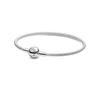 PANDORA Moments Mesh-Armband aus Sterling-Silber mit geprägter Kugelschließe, kompatibel mit Charms und Anhängern aus der Moments Kollektion, Größe: 21cm