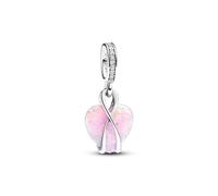 Pandora 793202C01 Mum Schillernder Herz Charm-Anhänger - Silber - Steinmix Pink
