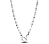PANDORA Moments Nietenhalskette mit Nietenverschluss aus Sterling Silber, Kompatibel Moments Anhänger, Größe: 45cm, 393682C00-45