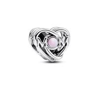 Pandora 793233C01 Offen gearbeiteter Mama & Herz Charm - Silber - Synthetic Opal Pink