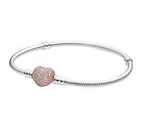 PANDORA Moments Pavé-Herz-Verschluss Schlangen-Gliederarmband 586292CZ Damenarmband