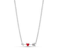 PANDORA Moments Pfeil & Murano-Glas-Herz Halskette aus Sterling Silber mit Zirkonia, 50cm, 393669C01-50