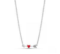 PANDORA Moments Pfeil & Murano-Glas-Herz Halskette aus Sterling Silber mit Zirkonia, 50cm, 393669C01-50