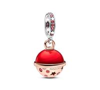 PANDORA Moments Planet Mars Murano & funkelnder Charm-Anhänger aus Sterling Silber mit Rosévergoldeter Metalllegierung, Kompatibel Moments und ME Armbänder, 782433C01