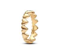 PANDORA Moments Reihe von Herzen Ring aus Sterling Silber mit vergoldeter Metalllegierung, Größe: 58, 163427C00-58