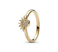 Pandora Moments Ring himmlische Sonne, 14-karätig vergoldet, mit klarem Cubic Zirkonia
