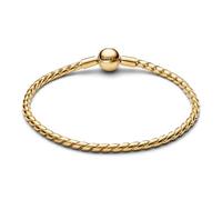 PANDORA Moments Runder Verschluss Flügel-Kettenarmband aus Sterling Silber mit 14K vergoldeter Metalllegierung, Kompatibel Moments, Größe: 20cm, 564028C00-20