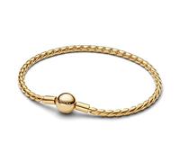 PANDORA Moments Runder Verschluss Flügel-Kettenarmband aus Sterling Silber mit 14K vergoldeter Metalllegierung, Kompatibel Moments, Größe: 17cm, 564028C00-17