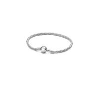 PANDORA Moments Runder Verschluss Gedrehtes Schlangen-Gliederarmband aus Sterling-Silber, Kompatibel Moments, Größe: 19 cm, 593757C00-19