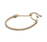 PANDORA Moments Schiebeverschluss-Nietenarmband aus Sterling Silber mit vergoldeter Metalllegierung, Kompatibel Moments Charms, Größe: 28 cm, 563090C00-2