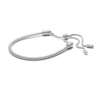 PANDORA Moments Schiebeverschluss-Nietenarmband mit Schieberegler aus Sterling Silber, Kompatibel Moments, Größe: 28cm, 593090C00-2
