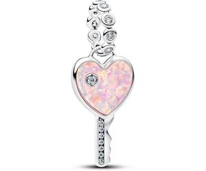 PANDORA Moments Schillernder Roter Schlüssel Charm-Anhänger aus Sterling Silber mit Zirkonia, Kompatibel Moments, 794427C01